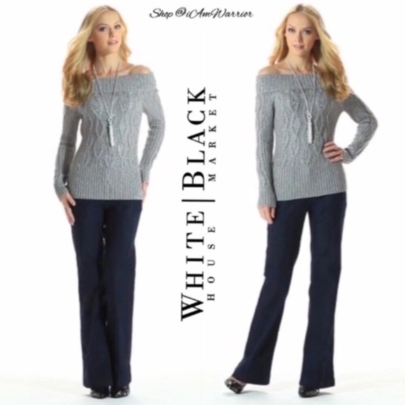 WHBM lurex sequin cable off the shoulder sweater *shop@iamwarrior - Picture 2 of 8